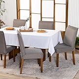 Kit com 6 Capas de Cadeira Lisa Ajustável com Elástico - Protetor Decoração Moderna Para Cozinha Jantar em Malha Gel Helanca (Cinza)