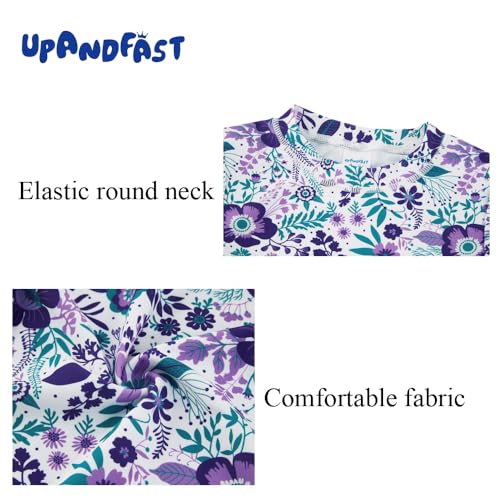 Image of upandfast Girls Rash Guard Set Long Sleeve Two Piece Swimsuit with UPF 50+ Sun Protection for Girls 3-8 Years