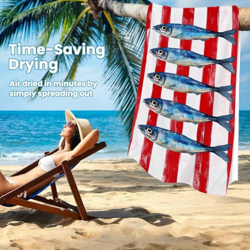 Drap de plage et serviette piscine absorbante microfibre grande taille - 5