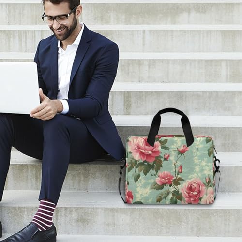 Maletín para portátil con estampado floral rojo, 13-15.6 pulg miniatura 3