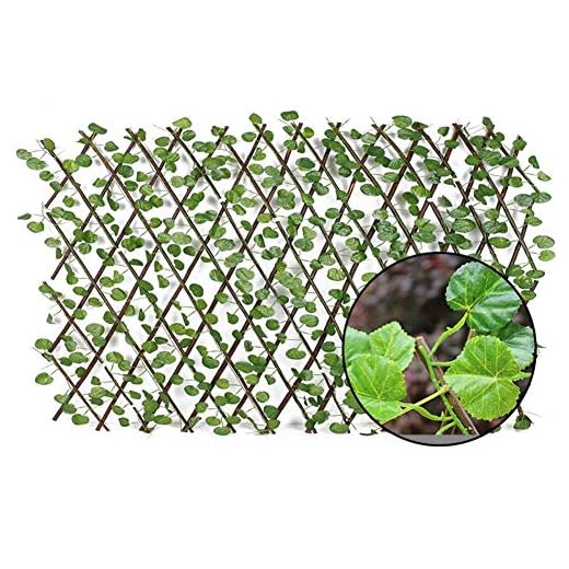 N/P Expanding Trellis Fence, Faux Ivy Privacy Fence Screen with Expand Retractable Panel-Artificial Leaf Vine Hedge, Backyard Home Decor Greenery Walls