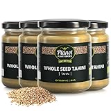  Planet Plant-Based Bio Tahini Natur / 4er Pack (4x250g) / Cremig Sesampaste / Mit Gerösteten, Ungeschälten Sesamsamen / Vegan & Glutenfrei / Ideal für Hummus, Dressings & Soßen