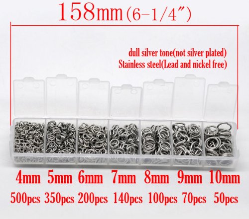 Valyria 1410Pcs Mixed Stainless Steel Open Jump Rings 4Mm 5Mm 6Mm 7Mm 8Mm 9Mm 10Mm Box Set For Diy Jewelry Making Findings #TOP1