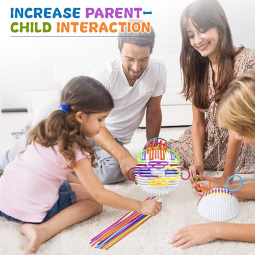 Sensorik Spielzeug für Kinder ab 3+ und Erwachsene,Montessori Silikon Sensory Fidget Spiel Toys,Autismus Spielzeug mit 16 Zählstangen Schnüren