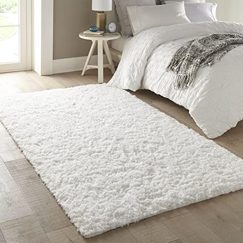 Ophanie White Area Rugs For Bedroom Fluffy, 4X5.3 Fuzzy Shag Plush Soft Shaggy Bedside Cream Rug, Ivory Living Room Carpet For Girls Kids Baby Teen Dorm Home Decor Aesthetic, Nursery #TOP5