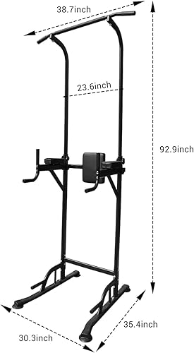 Miniatura 3 de Power Tower - Estación de barra de dominadas, altura ajustable, estación de inmersión independiente, entrenamiento de fuerza en casa, equipo de