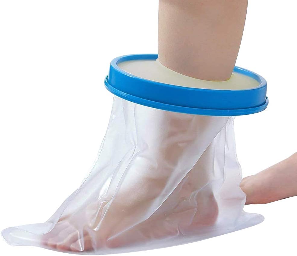 Kutsukage 足用 ギブス 包帯 ブランド品 怪我 カバー 防水 開口部シリコン製 密閉 水仕事 足首サイズ お風呂 シャワー