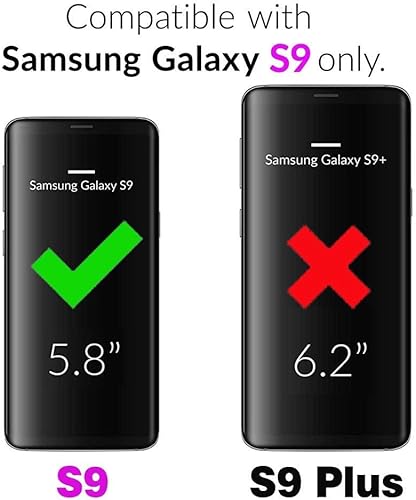 Miniatura 2 de Asuwish Funda de teléfono para Samsung Galaxy S9 con protector de pantalla de vidrio templado y soporte delgado, híbrida, resistente, funda