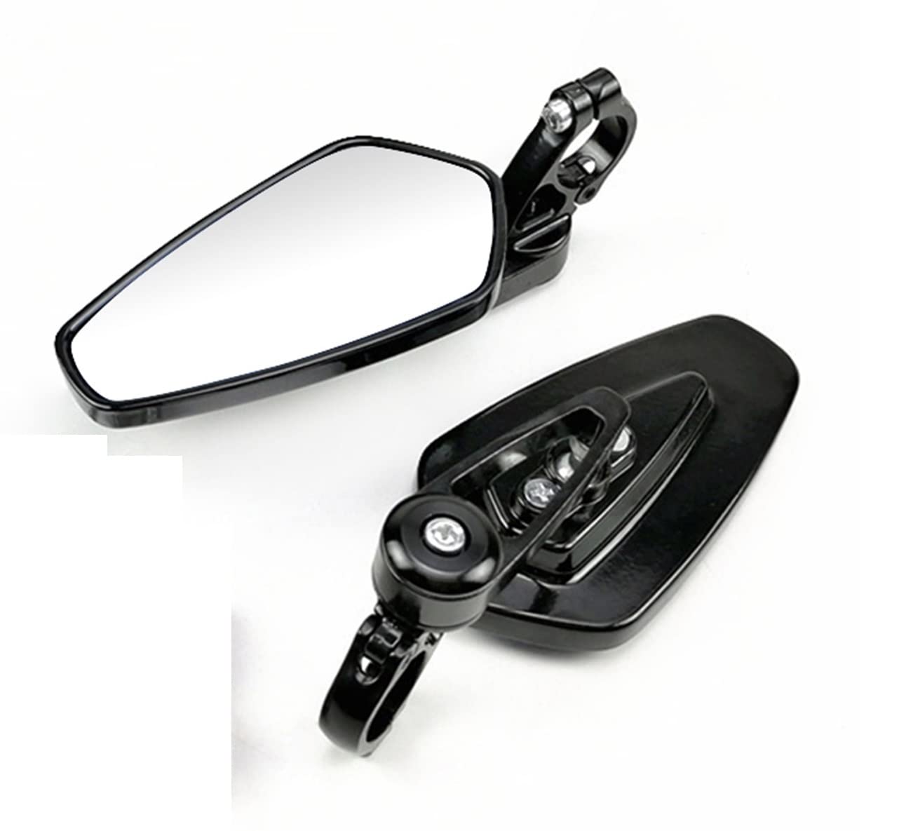 Moto Specchietto Retrovisore 2 Pz/Set Universale del Motociclo Specchi Retrovisori Moto 360 Gradi di Alluminio 7/8 "Moto Manubrio della Bici Specchietti Retrovisori Specchietti Moto(Nero)