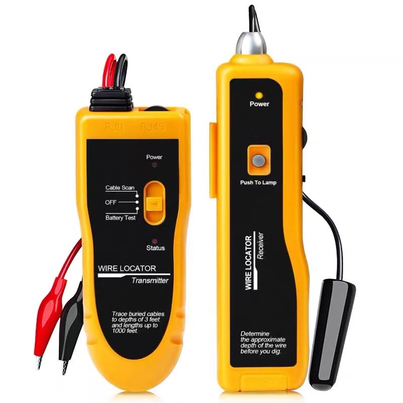 Underground Wire Locator with Earphone, 3 ft depth, 1640 ft range