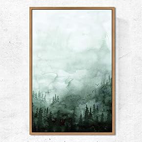 SIGNWIN Framed Canvas Wall Art Pine Tree Canvas...