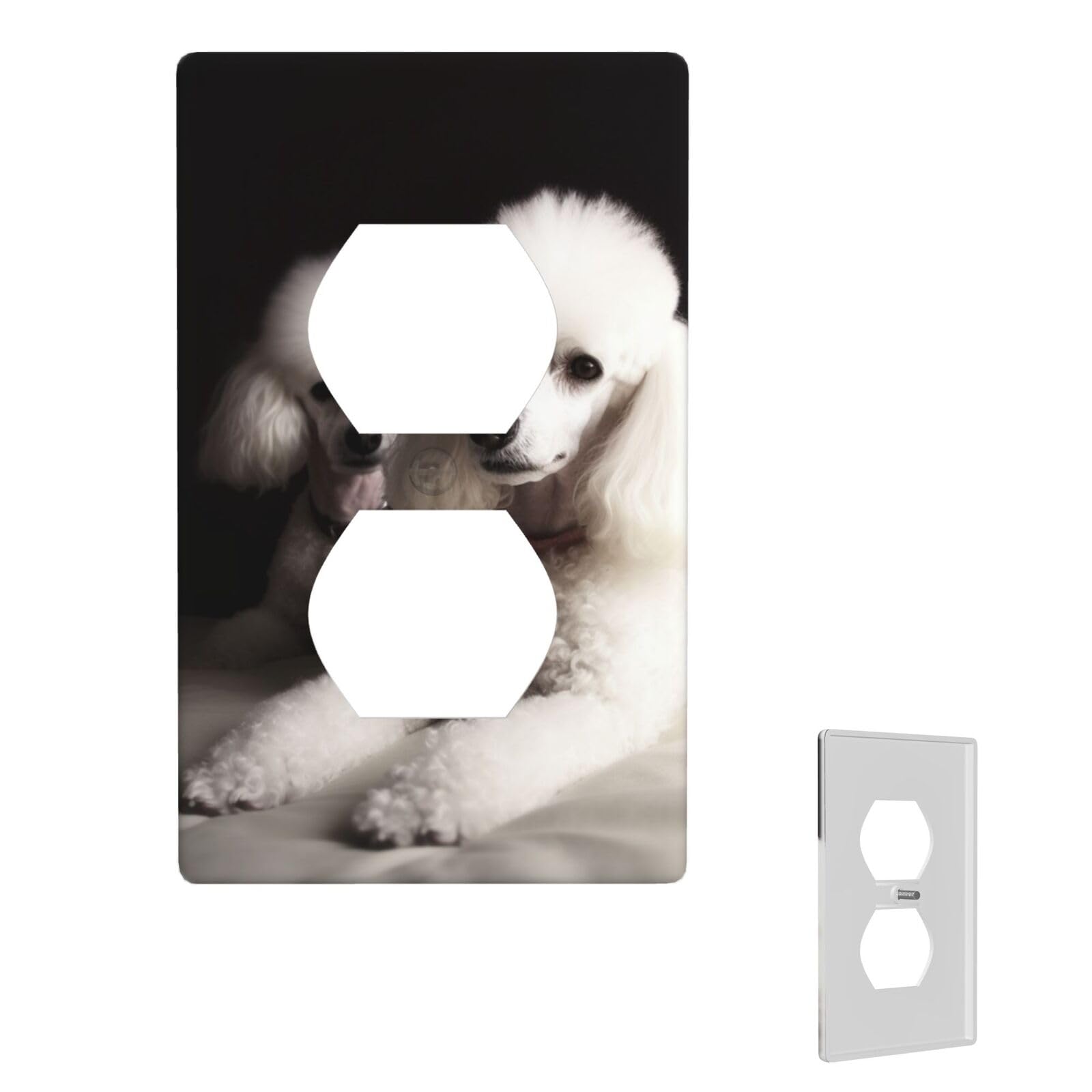 1-Gang Decorator Wall Plate french poodle Light Switch Cover Single Gang Receptacle Wall Plate Standard Size 4.5" x 2.76" Wallplate Unbreakable Polycarbonate Outlet Faceplates Cover