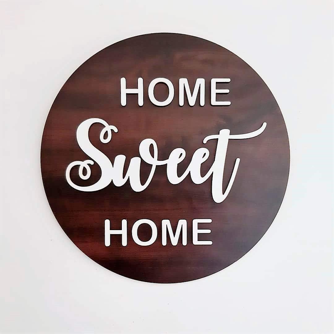 AZ Inspired Sweet Home Wooden Wall Door Hanging (11x11 inches)