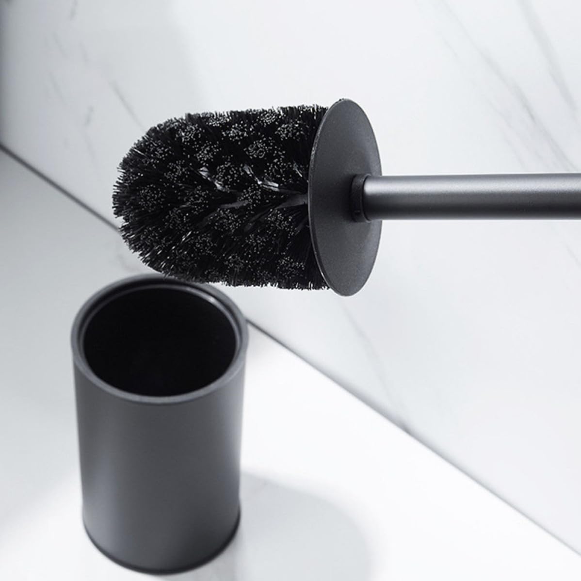 Cepillo de Baño Soporte, Acero Inoxidable Negro, Limpieza Profunda