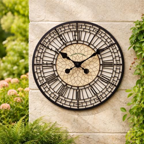 Homezone Large Outdoor Wall Clock 30cm Big Ben Clock Face Roman Numerical Indoor Outdoor Clock Large Garden Clocks Outdoor Waterproof Quartz Battery Operated Big Ben Clock Replica