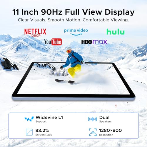Image of P11 Android 16 Tablet, 11 Inch Tablet with Gemini AI, 48GB RAM+128GB ROM /2 TF, 120Hz, T7250 Octa-Core, 8800mAh /18W, 13MP+5MP, Widevine L1, Face ID, GPS, FM, OTG, Tablet with Keyboard Pen