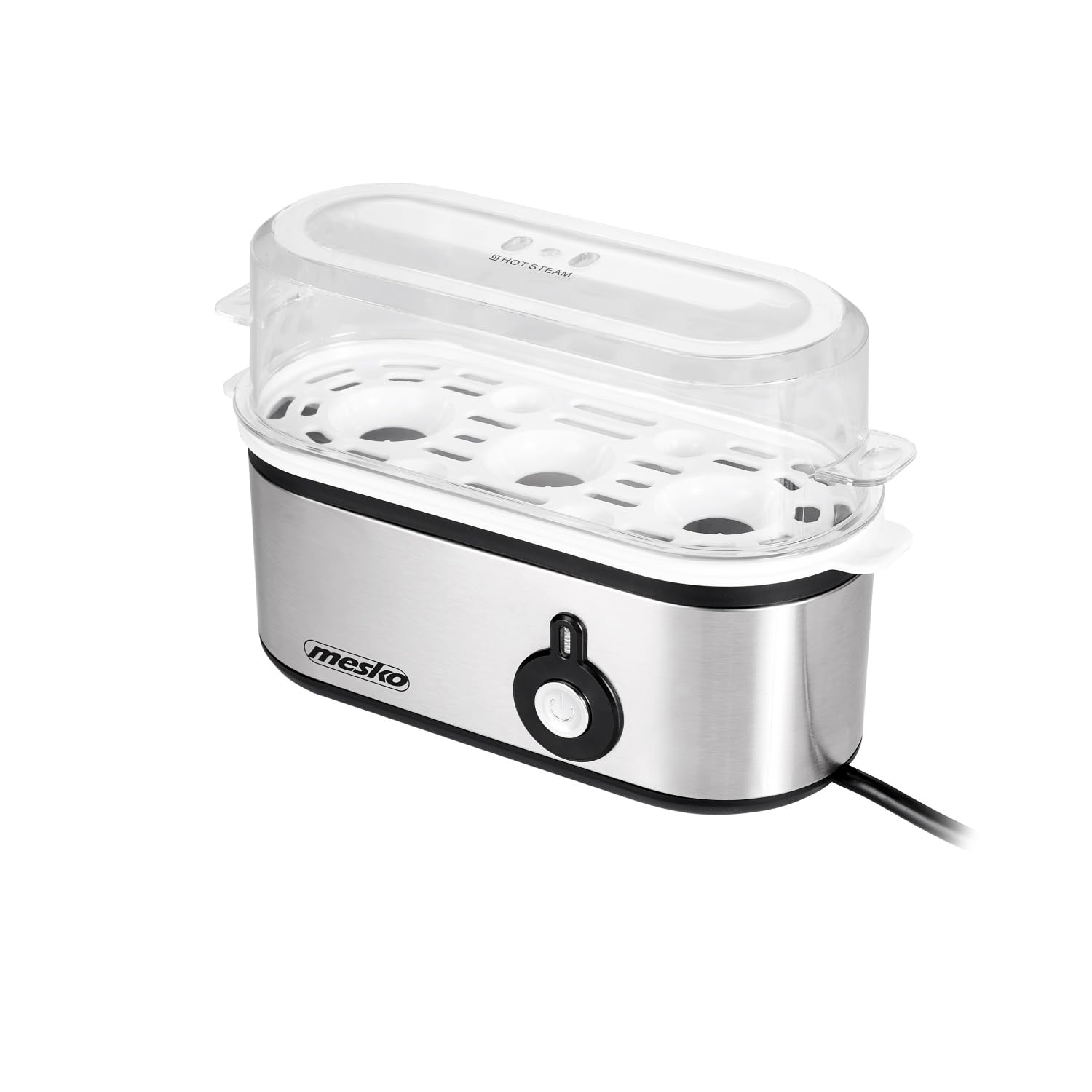 MESKO MS 4485 HERVIDOR DE HUEVOS 3 HUEVO (S) 210 W NEGRO, PLATEADO, TRANSPARENTE