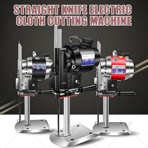 Professional Vertical Fabric Cutter with Automatic Sharpening, Industrial Leather and Carpet Cutting Machine, 6" Blade with LED Light for Precision Cutting