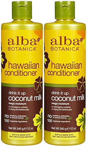 Alba Botanica Hawaiian Extra-Rich Hair Conditioner, Coconut Milk, 12 oz, Pack of 2