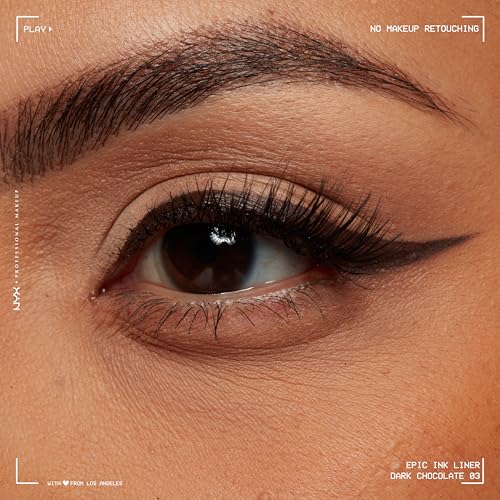 Nyx Professional Makeup Eyeliner Iperpigmentato, Linee Definite E Look Intensi, Formula Waterproof A Lunga Tenuta, Epic Ink Liner, Tonalità: Dark Chocolate - 3