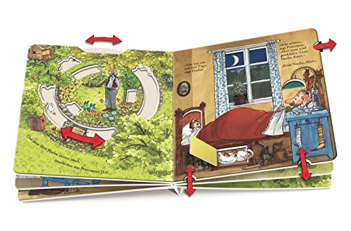 Pettersson und Findus bauen ein Auto: Pappbilderbuch ab 2 Jahren mit vielen Klappen, Schiebern & Drehrädern