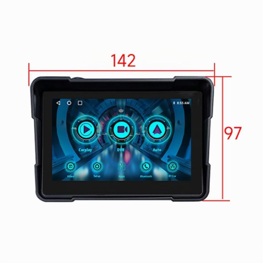 Motocicleta 5 Pulgadas Bluetooth Pantalla Portátil Navegación GPS IP67 Impermeable Inalámbrico Carplay Android Auto Reproductor MP5