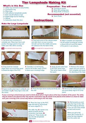 40cm / 30cm Tiered Lampshade Making Kit, White - Image 4