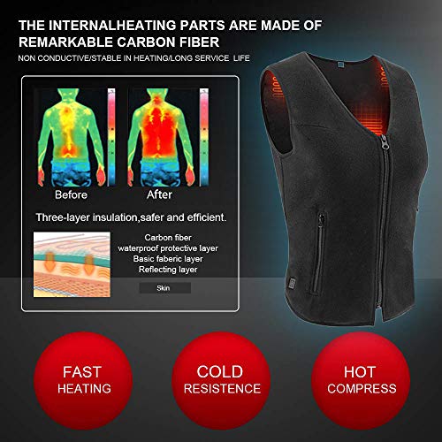 Pull chauffant USB léger résistant au froid avec 3 températures réglables lavable - 5