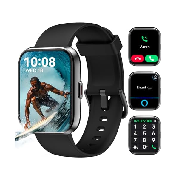 Smart Watches for Women Men (Answer/Make Calls) Compatible iOS Android Phones, 1.8″ HD Screen Fitness Tracker Smartwatches Heart Rate SpO2/Sleep/Stress Monitor 120+ Sports Tracker Watch Waterproof