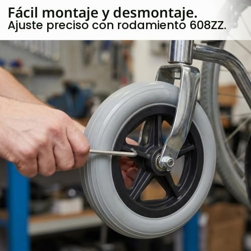 Ejoyous Ruedas Delanteras para Silla de Ruedas de 7 Pulgadas, Silla para Caminar Vieja para Discapacitados, Ruedas de Goma para Silla de Ruedas 1PCS