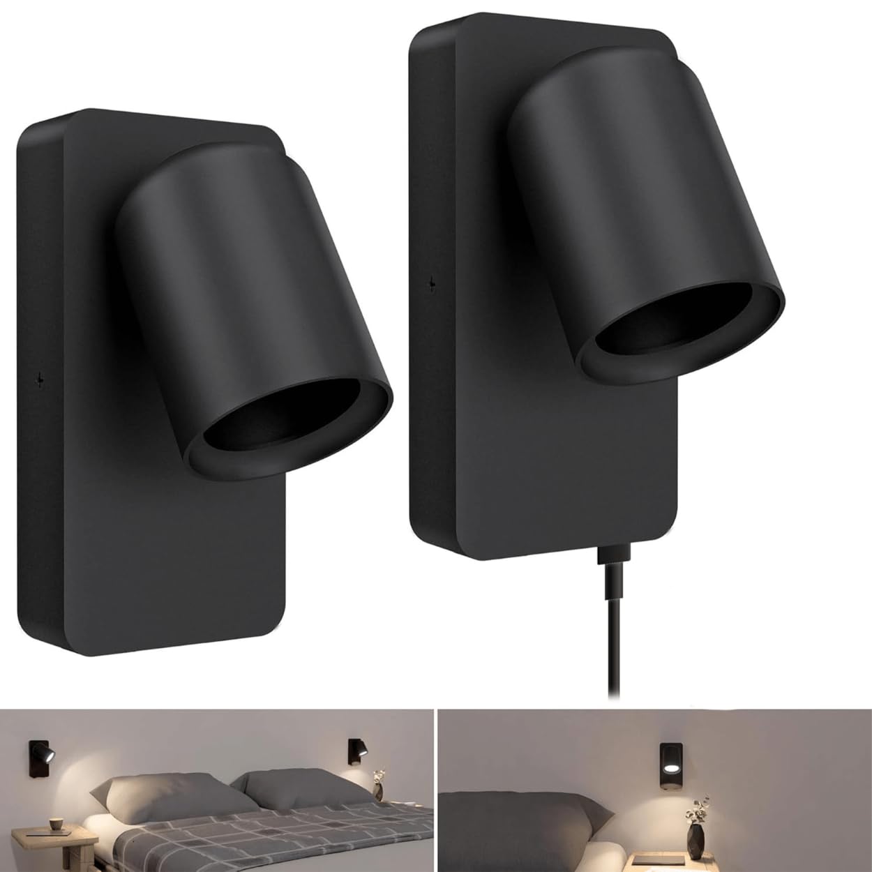 SSC-LUXon NERU applique murale interieure orientable noire
