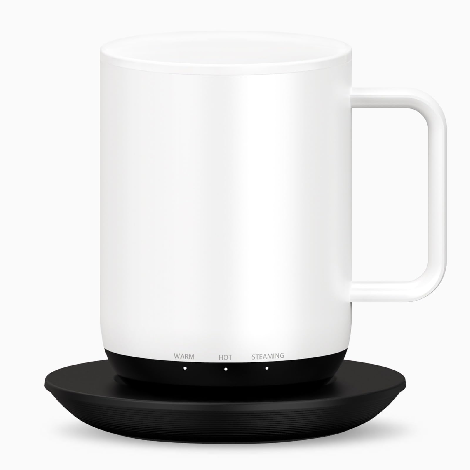 vsitoo Rechargeable Self Heating Coffee Mug, 14 oz Self Heating Coffee Mug 2 with Lid, APP & Manual Controlled Heated Coffee Mug, Temperature Control Smart Mug Warmer with 90 Min Battery Life, White