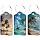 Coconut Tree Luggage Tag Tropical Palm Beach 3 Pack Travel Cruise Luggage Tags for Suitcases, Suitcase Tags Identifiers Bag with Privacy Flap, Baggage Name Tag for Women Men Handbag School Bag