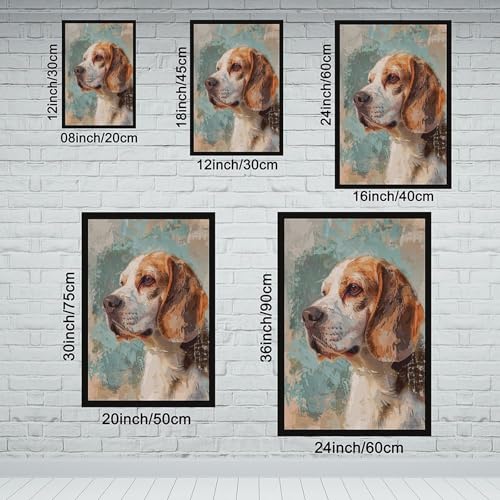Toile Beagle pastel décoration murale bureau et chambre moderne - 2