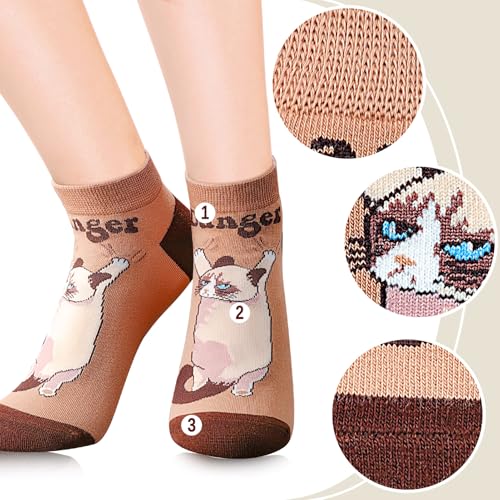 Funny Animal Socks for Women - Cute Dog and Cat Socks, Colorful Novelty Funny Socks for Animal Lover