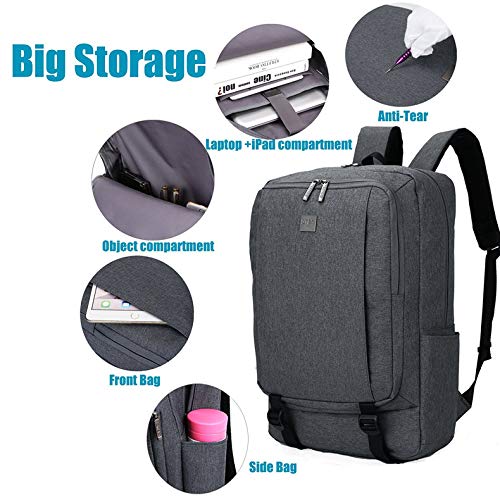 Image of Digital Bodyguard - 15.6 inch Laptop Backpack - Shockproof - Water Resistant Business /Casual Backpack (Grey)