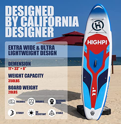 Highpi Inflatable Stand Up Paddle Boards, 10'6''X32''X6'' Sup With Accessories Backpack Anti-Slip Deck, Leash, Paddle And Hand Pump, Pink&Green Paddle Board Standing Boat For Youth & Adult #TOP2