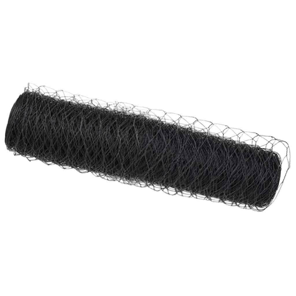 Hexagonal Garden Fence Grey 0.5 x 100 m PVC Outdoor Privacy Screening Decorative Landscape Edging Durable Hexagon Wire Mesh for Terrace Patio Boundary