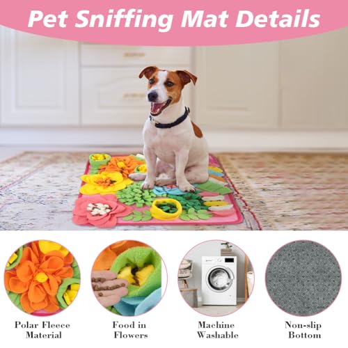 OSDUE Schnüffelteppich Hund, Futterschnüffel-Futtermatte, Hunde-Schnüffelmatte, Welpen-Trainingsmatte, Schnüffelspielzeug Interaktive Hundespielzeug, Hunde Spielteppich für Alle Hunderassen, 39 x 39CM