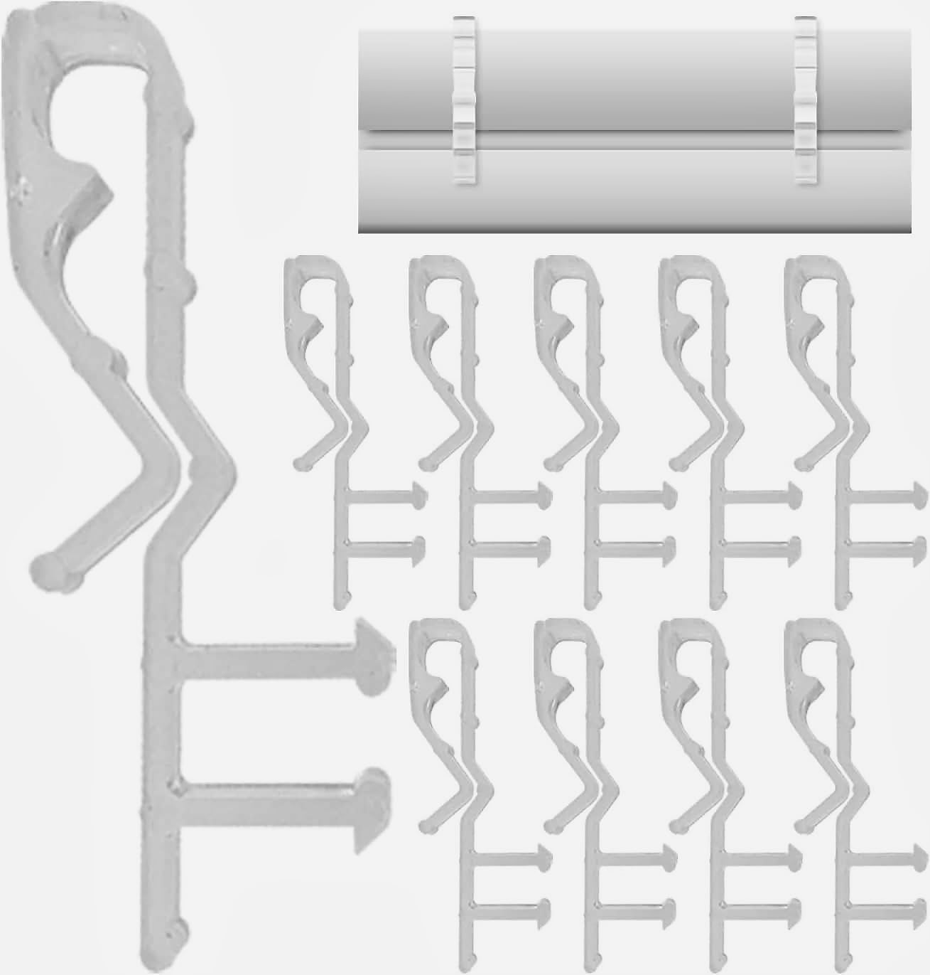 Amazing Drapery Hardware 2" Clear Hidden Valance Clips - Durable Plastic Brackets for Blinds and Window Shades, 10-Pack