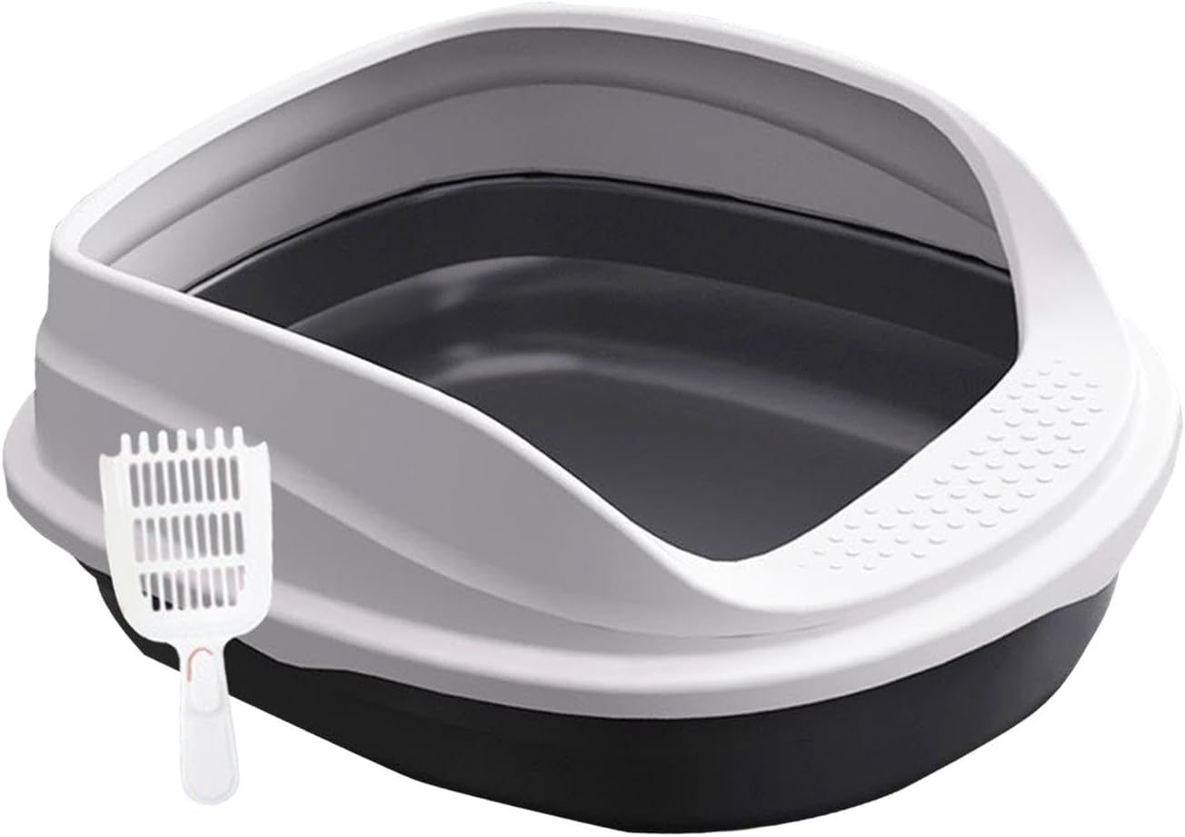 Pet Litter Pan with Scooper, Litter Pans Potty Toilet, Pet Supplies, Easy to Clean, Black 45cm
