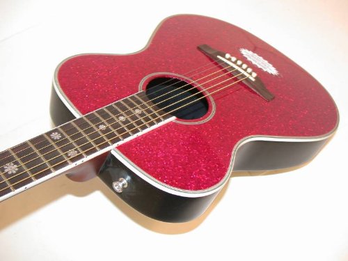 DAISY ROCK Pixie Acoustic Pink Sparkle Guitar 14-6205, Composite