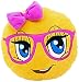 New Emojis New Smiley Emoticon Cushion Pillow Stuffed Plush Toy Doll Poop Emoji Face Bed Pillow Home Living Room Decoration Pillows USA SELLER (13X13X2 Inch, Cute Girl)