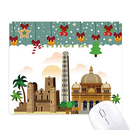 Tapis de souris City Castle Éthiopie Tapis de souris Tapis de bureau Tapis de Noël en caoutchouc