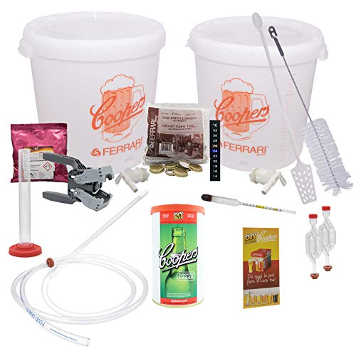 Palucart Kit FERMENTAZIONE Coopers ''Excellent'' per Birra Artigianale Fatta in CASA con 2 CONTENITORI + Malto European Lager