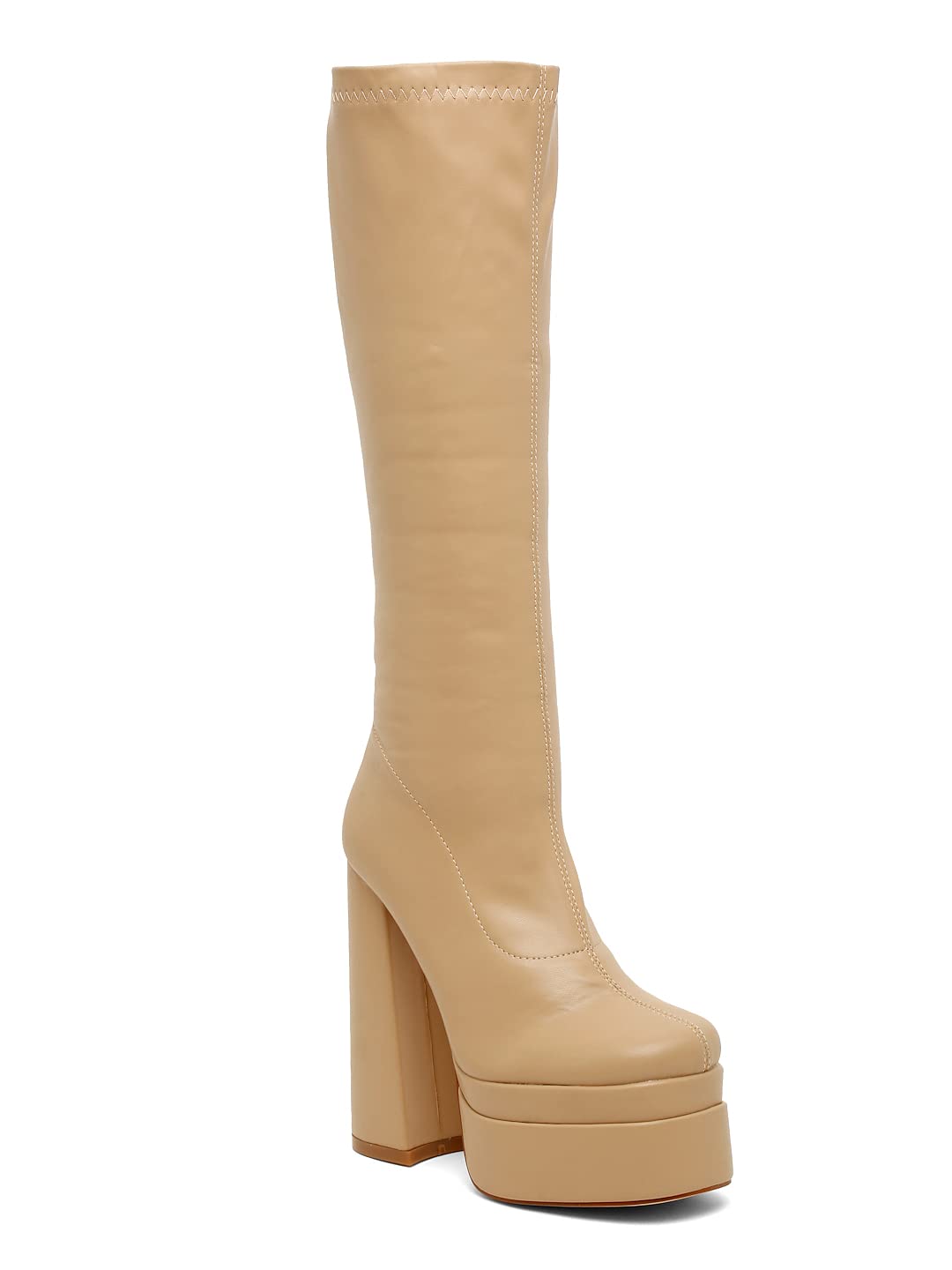 Womens Beige Boots FnH F3543-BG-image-45