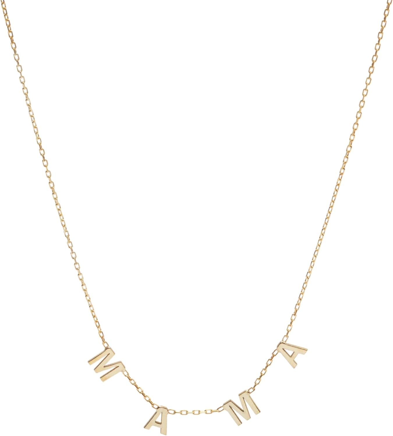 SilveristicJewelry 925 Solid Sterling Silver MAMA Necklace, Gold Mother Necklace, MAMA Letter Necklace, Mother's Day Gift, Christmas Gift