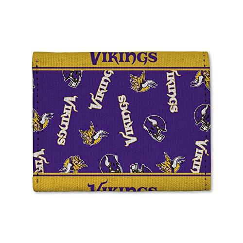 Rico Industries NFL Football Minnesota Vikings Canvas Trifold Wallet - Great Accessory