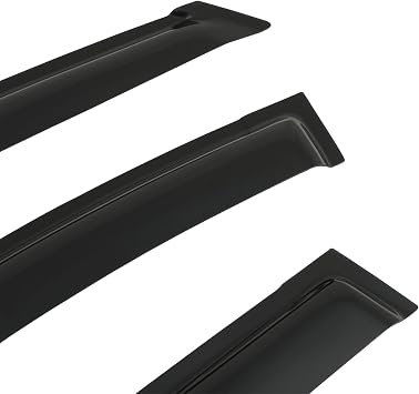 Predator4x4 Front Rear Fixed Wind Deflectors Weather Shield Complete 4pc Set Smoked Tinted Black Compatible with Toyota RAV4 RAV-4 XA40 2012-2018