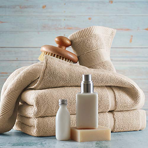 Image of Hearth & Harbor Bath Mat Towels - 100% Ring Spun Cotton Luxury Bath Mat Floor Towels - Ultra Soft & Highly Absorbent Bath Towels Set of 4 - Cream